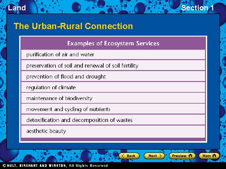 Land The Urban-Rural Connection Section 1 