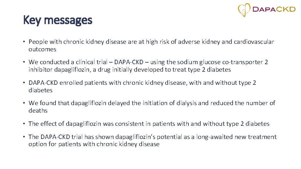 Key messages • People with chronic kidney disease are at high risk of adverse Key messages • People with chronic kidney disease are at high risk of adverse
