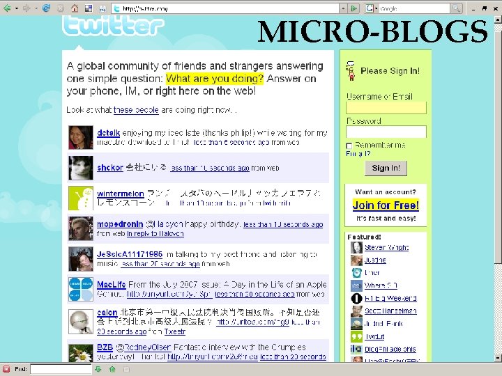 MICRO-BLOGS 