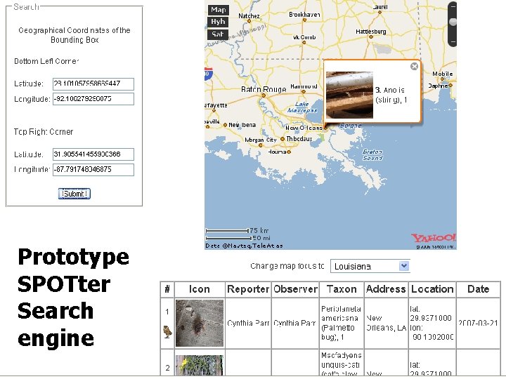 Prototype SPOTter Search engine 