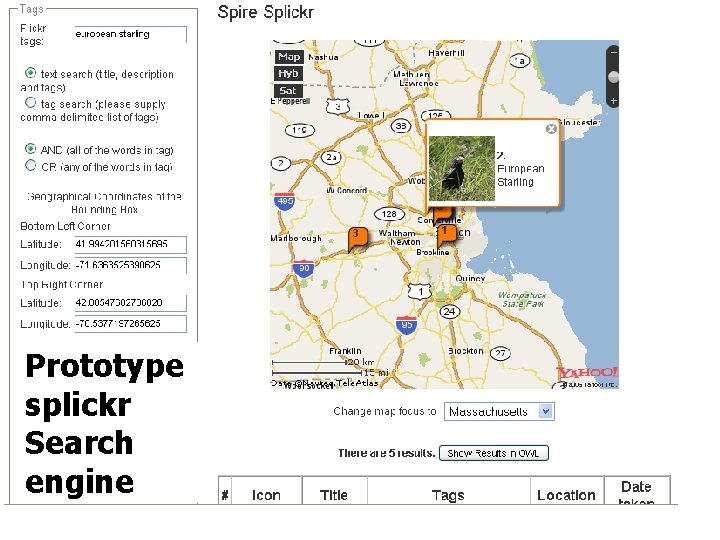 Prototype splickr Search engine 