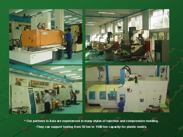  • Our partners in Asia are experienced in many styles of injection and