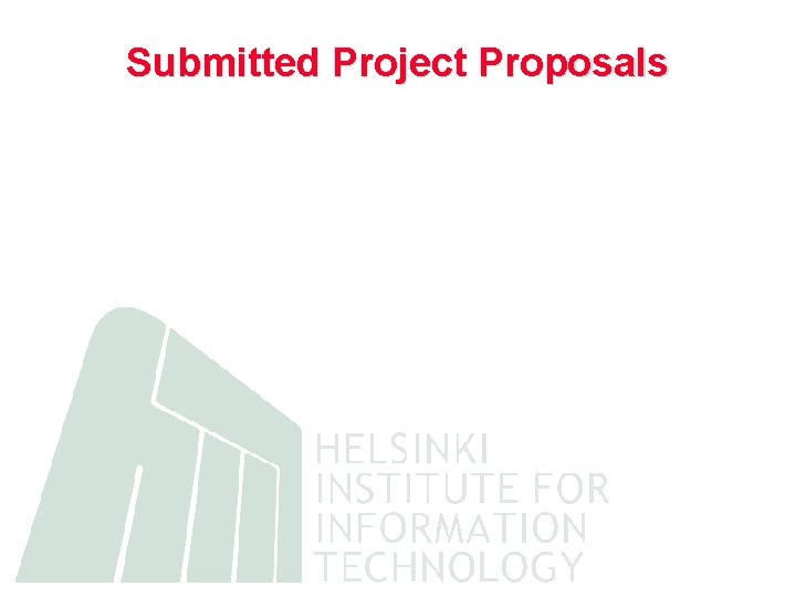 Submitted Project Proposals 