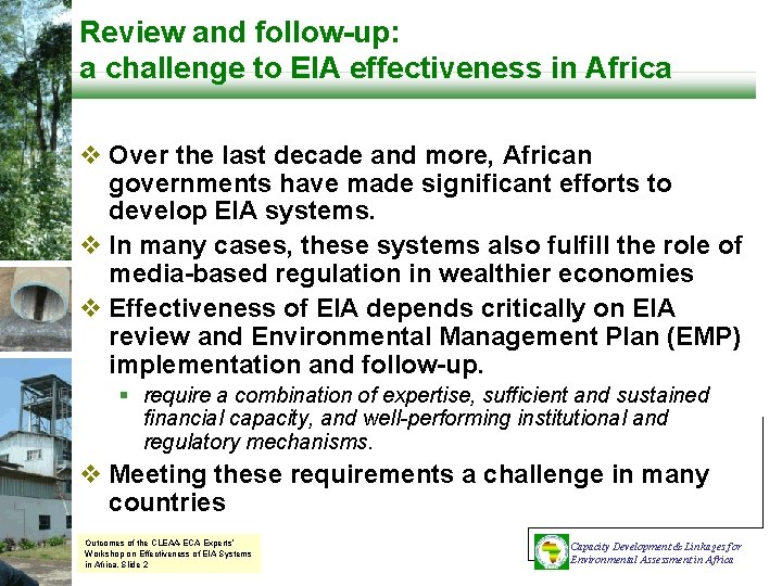 Review and follow-up: a challenge to EIA effectiveness in Africa v Over the last