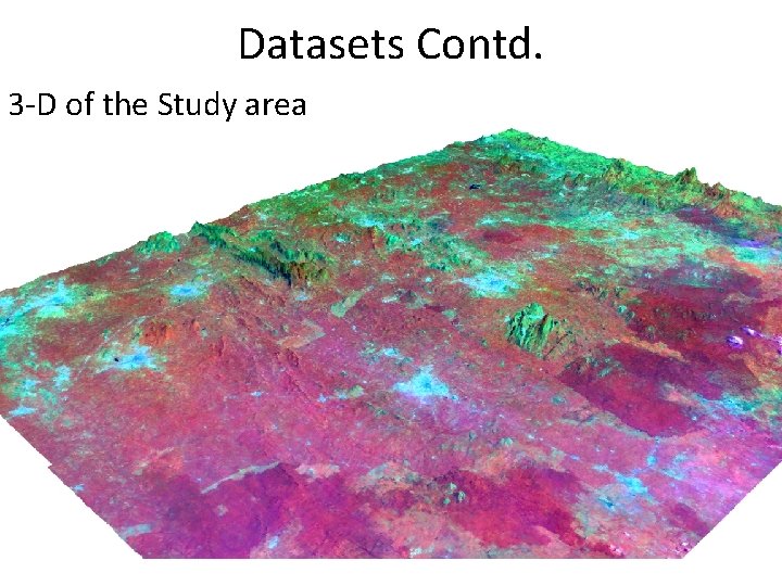 Datasets Contd. 3 -D of the Study area 