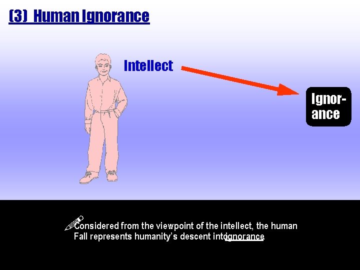 (3) Human Ignorance Intellect Ignorance Considered from the viewpoint of the intellect, the human