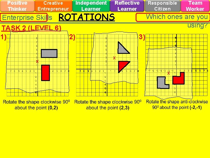 Positive Thinker Independent Learner Creative Entrepreneur Enterprise Skills ROTATIONS TASK 2 (LEVEL 6) 1)