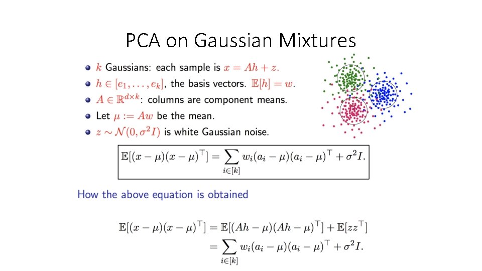 PCA on Gaussian Mixtures 