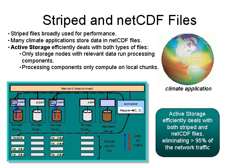 Striped and net. CDF Files • Striped files broadly used for performance. • Many