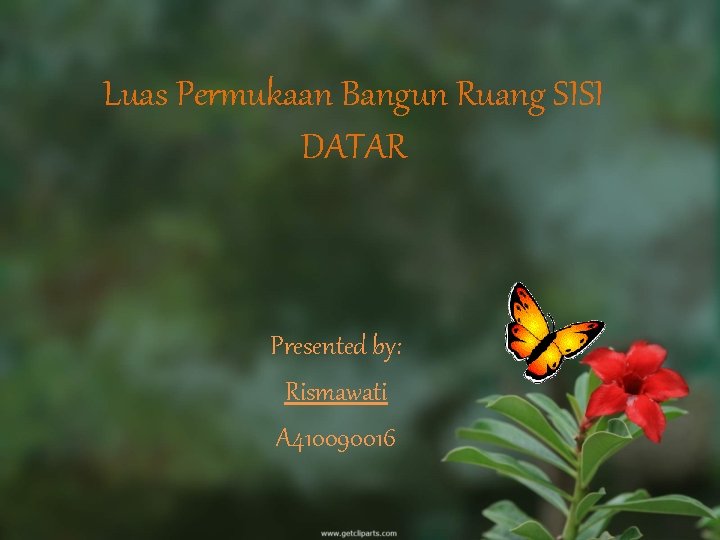 Luas Permukaan Bangun Ruang SISI DATAR Presented by: Rismawati A 410090016 