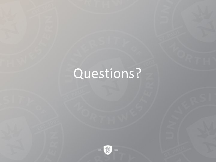 Questions? 