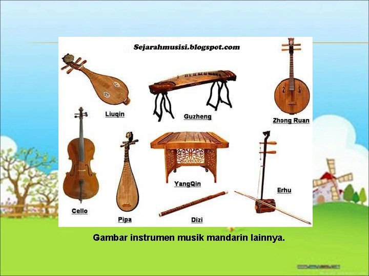 Gambar instrumen musik mandarin lainnya. 