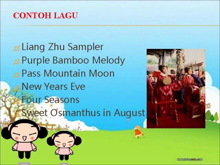 CONTOH LAGU Liang Zhu Sampler Purple Bamboo Melody Pass Mountain Moon New Years Eve