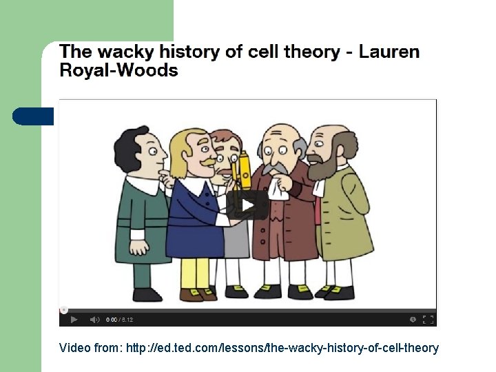 Video from: http: //ed. ted. com/lessons/the-wacky-history-of-cell-theory Video from: http: //ed. ted. com/lessons/the-wacky-history-of-cell-theory