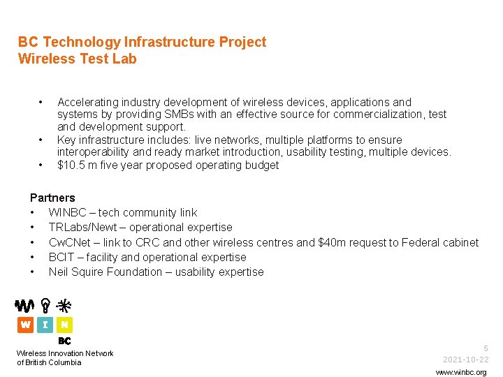 Wireless Innovation Network Need a wireless solution www