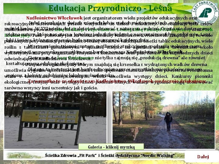 Edukacja Przyrodniczo - Leśna Nadleśnictwo Włocławek jest organizatorem wielu projektów edukacyjnych oraz Jedni mieszkają