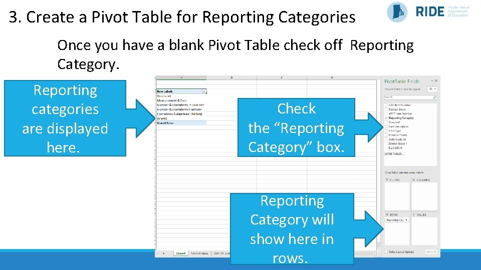 3. Create a Pivot Table for Reporting Categories Once you have a blank Pivot