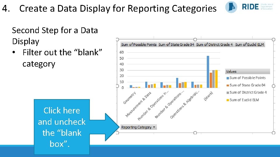 4. Create a Data Display for Reporting Categories Second Step for a Data Display