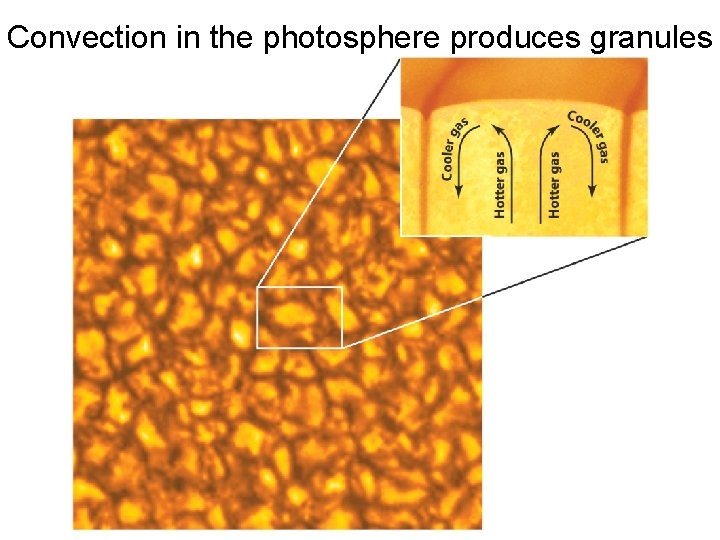 Convection in the photosphere produces granules 