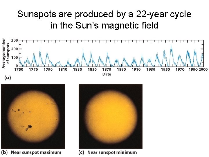 Sunspots are produced by a 22 -year cycle in the Sun’s magnetic field 