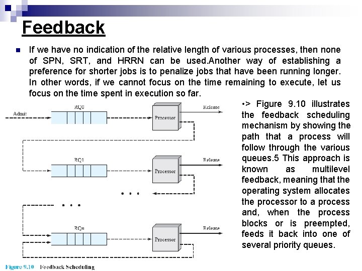 Feedback n If we have no indication of the relative length of various processes,