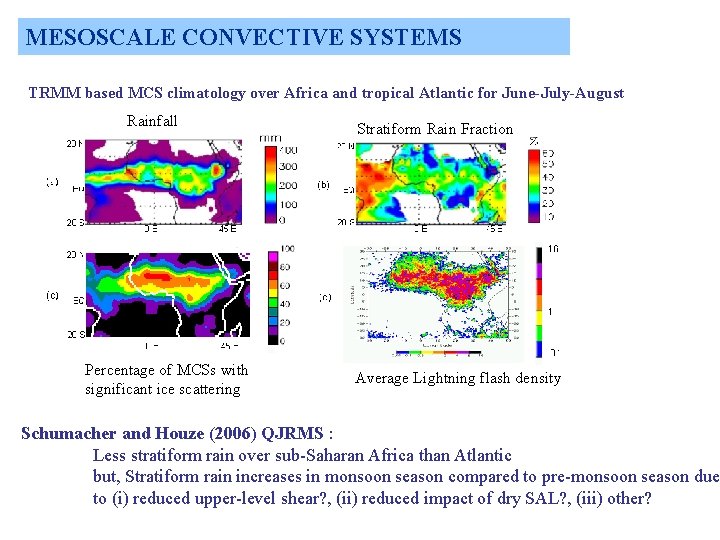 MESOSCALE CONVECTIVE SYSTEMS TRMM based MCS climatology over Africa and tropical Atlantic for June-July-August