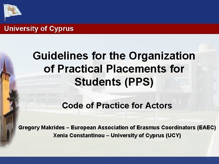 Guidelines for the Organization of Practical Placements for