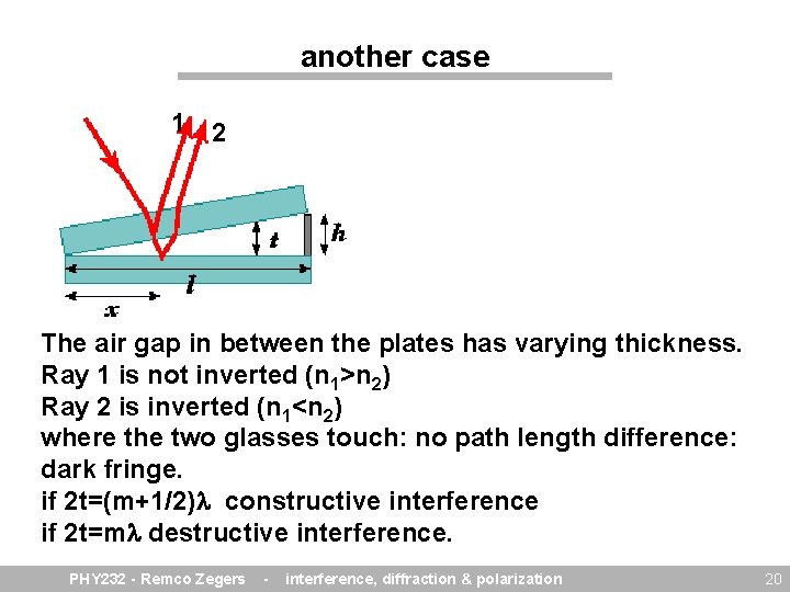 another case 1 2 The air gap in between the plates has varying thickness.