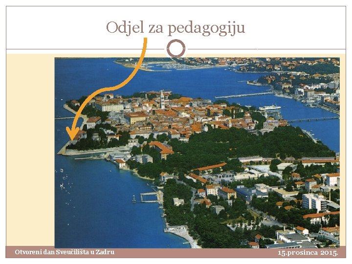 Odjel za pedagogiju Otvoreni dan Sveučilišta u Zadru 15. prosinca 2015. 