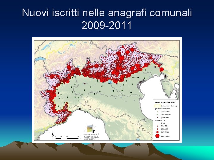 Nuovi iscritti nelle anagrafi comunali 2009 -2011 