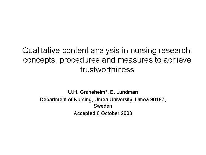 qualitative content analysis in nursing research