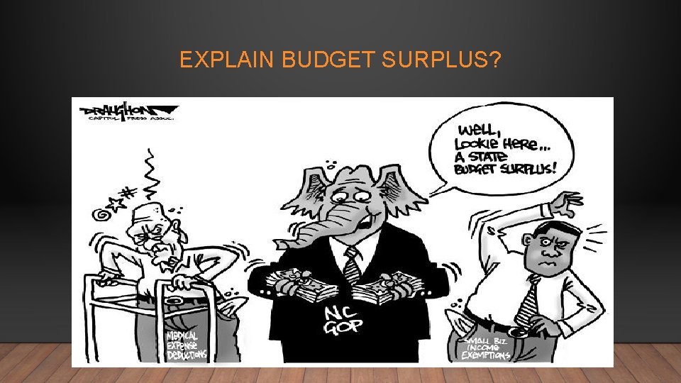 EXPLAIN BUDGET SURPLUS? 