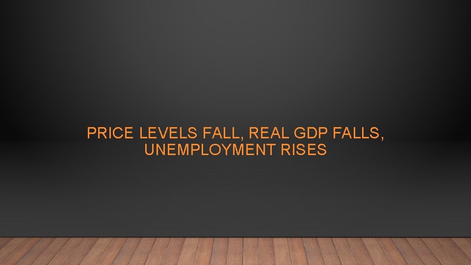 PRICE LEVELS FALL, REAL GDP FALLS, UNEMPLOYMENT RISES 