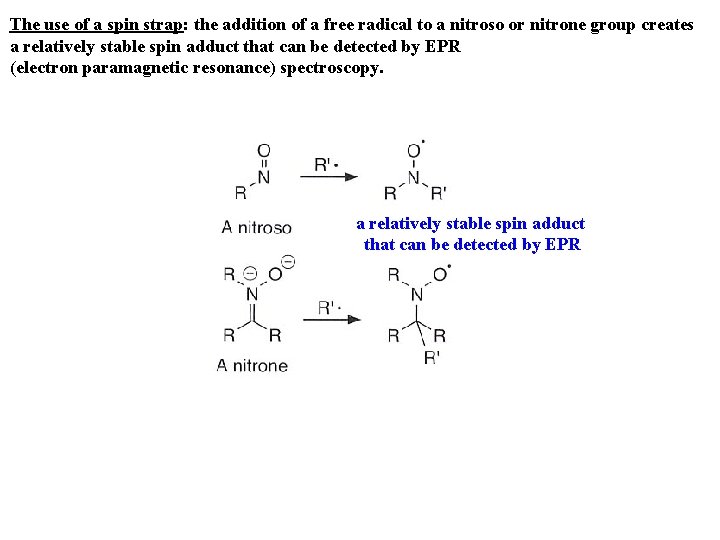 The use of a spin strap: the addition of a free radical to a