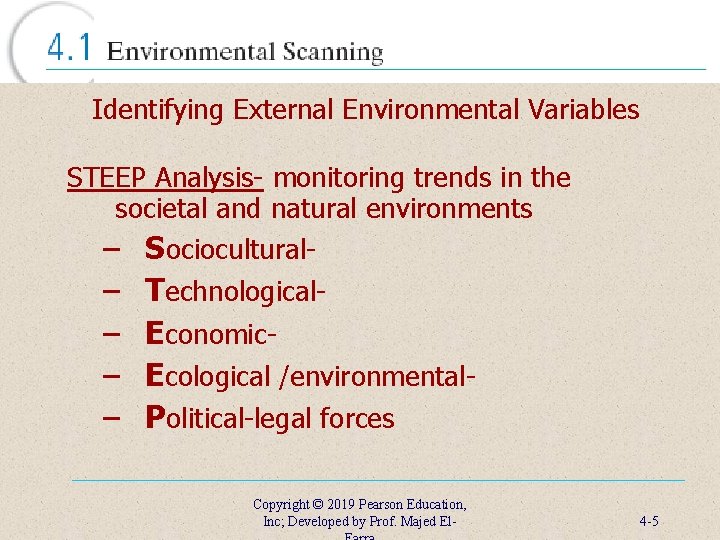 Identifying External Environmental Variables STEEP Analysis- monitoring trends in the societal and natural environments