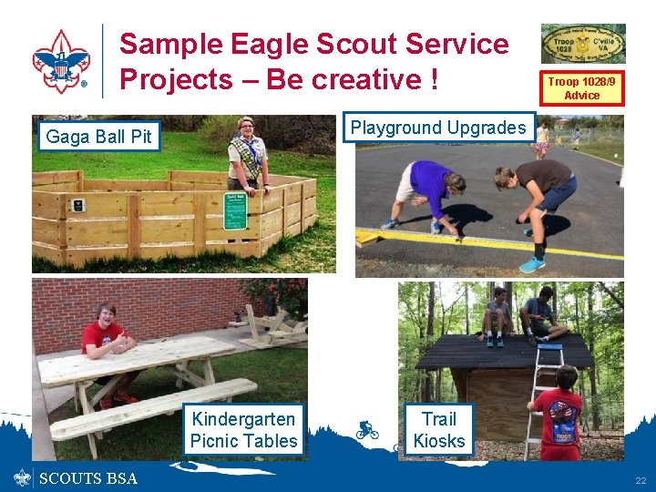 Sample Eagle Scout Service Projects – Be creative ! Playground Upgrades Gaga Ball Pit