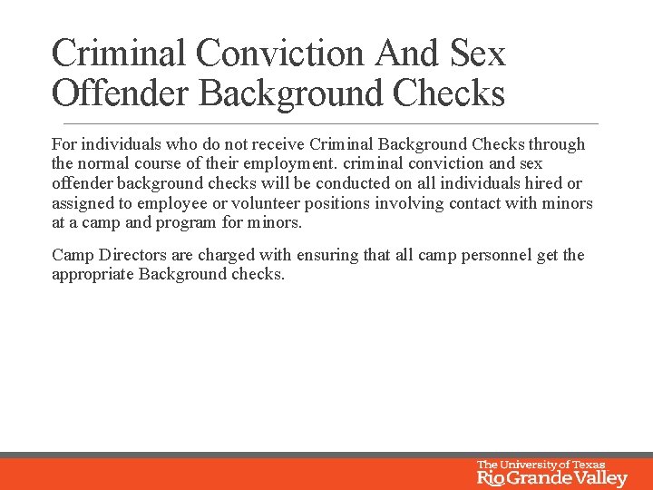 Criminal Conviction And Sex Offender Background Checks For individuals who do not receive Criminal