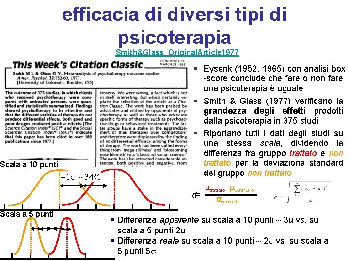 efficacia di diversi tipi di psicoterapia Smith&Glass_Original. Article 1977 Scala a 10 punti Scala