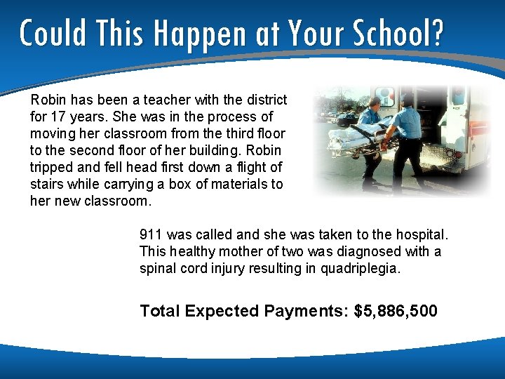 Could This Happen at Your School? Robin has been a teacher with the district