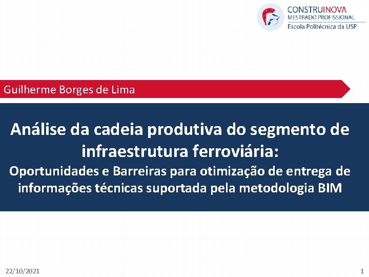 Guilherme Borges de Lima Análise da cadeia produtiva do segmento de infraestrutura ferroviária: Oportunidades