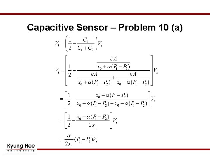 Capacitive Sensor – Problem 10 (a) 