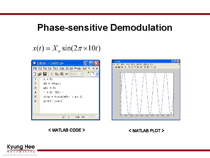 Phase-sensitive Demodulation < MATLAB CODE > < MATLAB PLOT > 