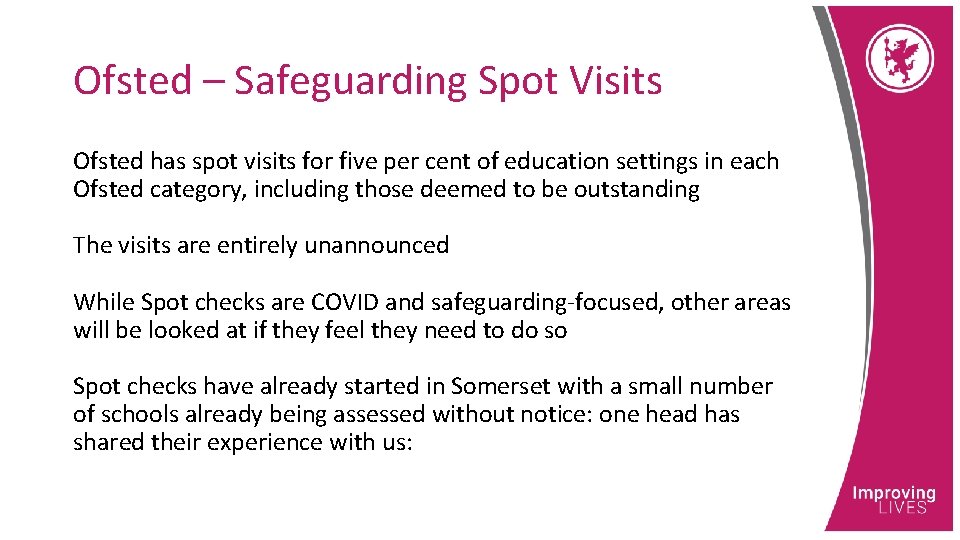 Somerset Designated Safeguarding Lead Briefing Education Safeguarding