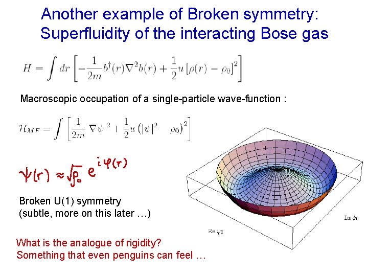 Another example of Broken symmetry: Superfluidity of the interacting Bose gas Macroscopic occupation of