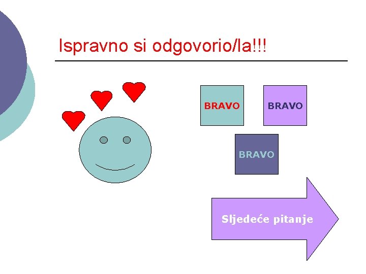 Ispravno si odgovorio/la!!! BRAVO Sljedeće pitanje 