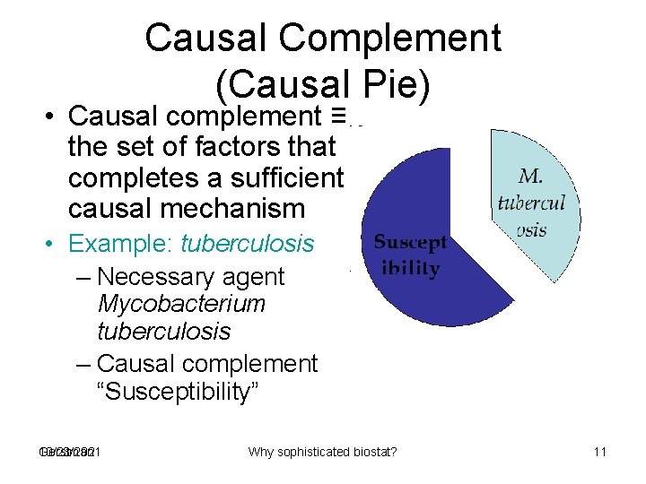 Causal Complement (Causal Pie) • Causal complement ≡ the set of factors that completes