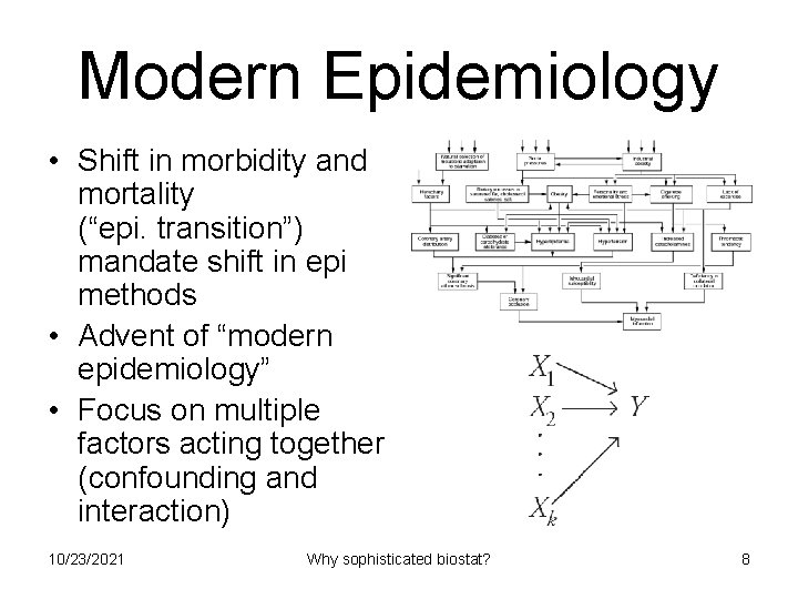 Modern Epidemiology • Shift in morbidity and mortality (“epi. transition”) mandate shift in epi