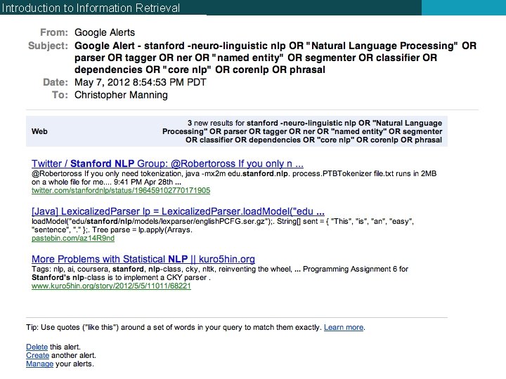 Introduction to Information Retrieval 3 