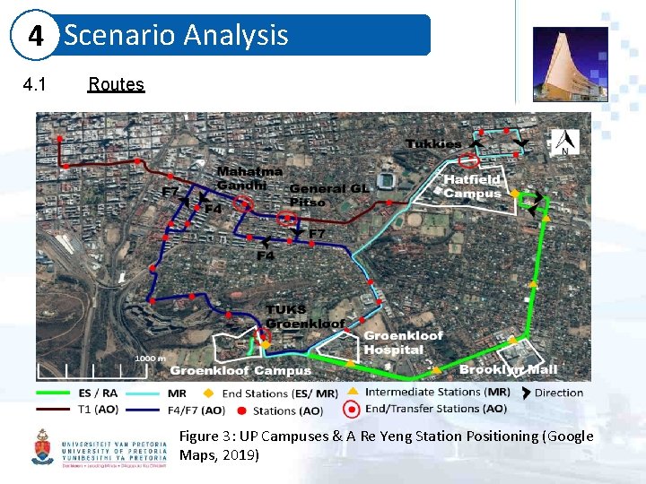 4 Scenario Analysis 4. 1 Routes Hatfield Campus oof l k n e Gro