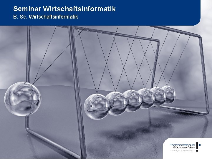 Seminar Wirtschaftsinformatik B. Sc. Wirtschaftsinformatik 